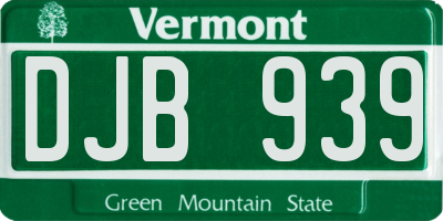 VT license plate DJB939