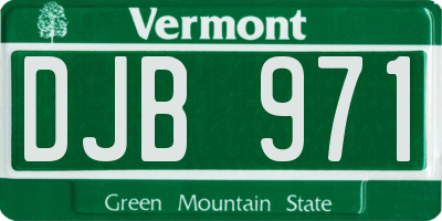 VT license plate DJB971