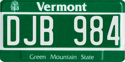 VT license plate DJB984