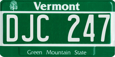 VT license plate DJC247