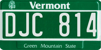 VT license plate DJC814