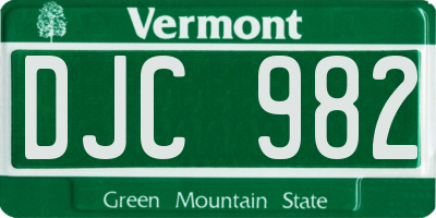 VT license plate DJC982