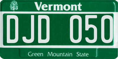 VT license plate DJD050