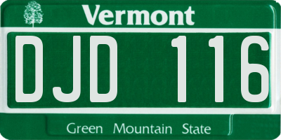VT license plate DJD116