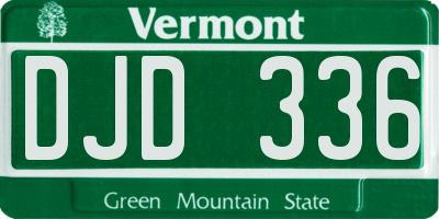 VT license plate DJD336