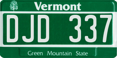 VT license plate DJD337