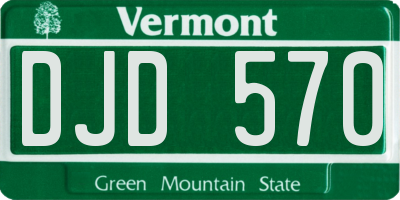 VT license plate DJD570
