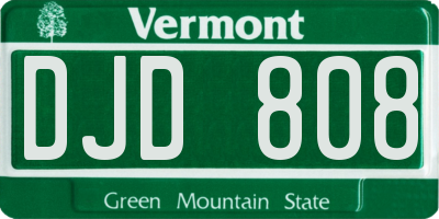 VT license plate DJD808