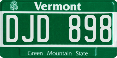 VT license plate DJD898