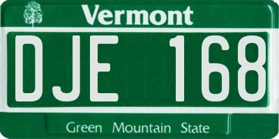 VT license plate DJE168