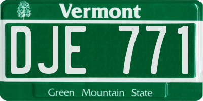 VT license plate DJE771