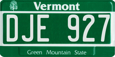 VT license plate DJE927