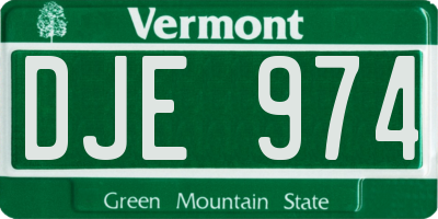 VT license plate DJE974