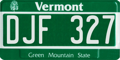 VT license plate DJF327
