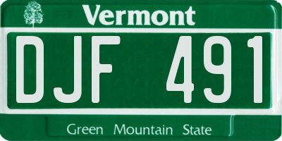 VT license plate DJF491