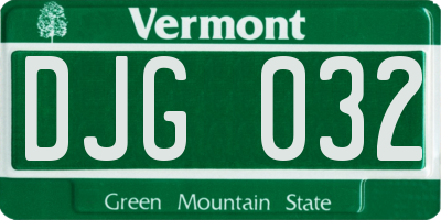 VT license plate DJG032