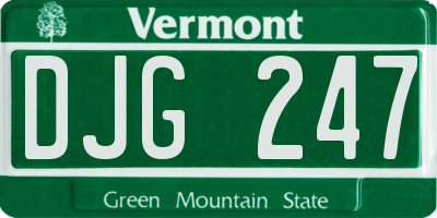 VT license plate DJG247