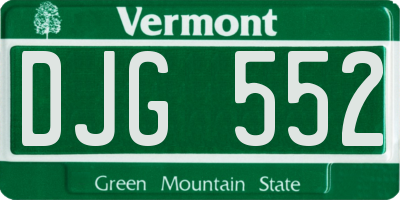 VT license plate DJG552