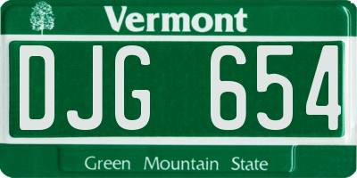 VT license plate DJG654