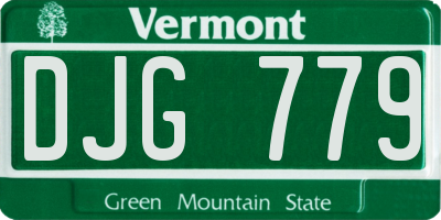 VT license plate DJG779