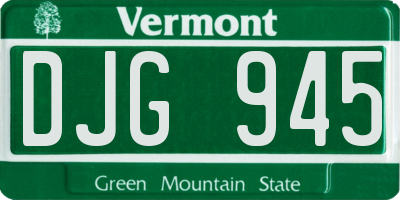 VT license plate DJG945