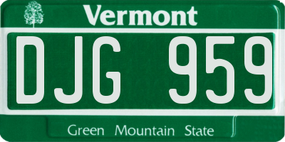 VT license plate DJG959