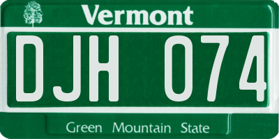 VT license plate DJH074