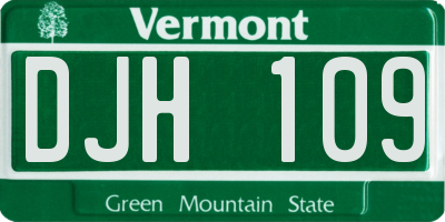 VT license plate DJH109