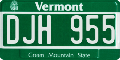 VT license plate DJH955