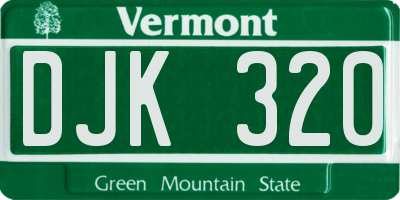 VT license plate DJK320