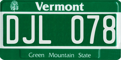 VT license plate DJL078