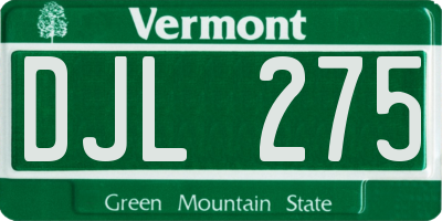 VT license plate DJL275