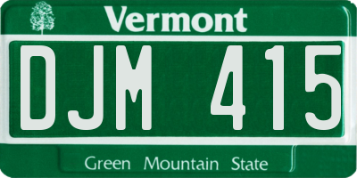 VT license plate DJM415