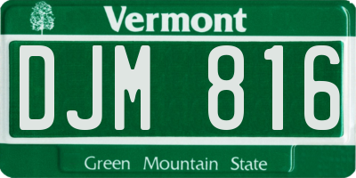 VT license plate DJM816