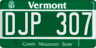 VT license plate DJP307