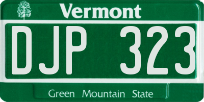 VT license plate DJP323
