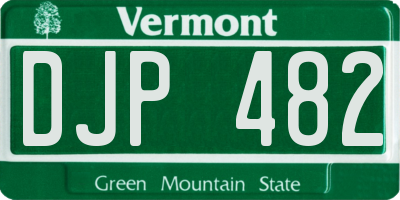 VT license plate DJP482