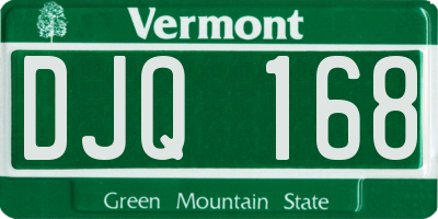 VT license plate DJQ168