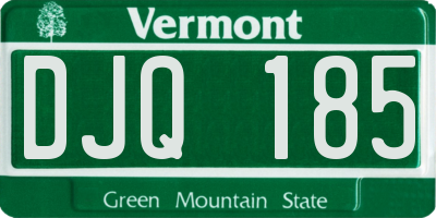 VT license plate DJQ185