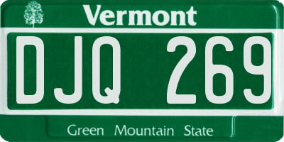 VT license plate DJQ269