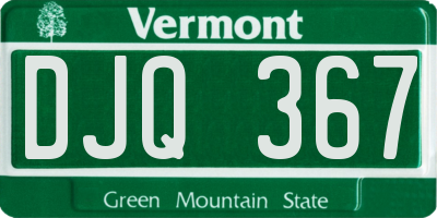 VT license plate DJQ367
