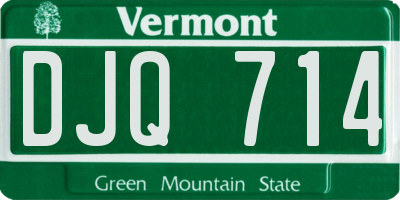VT license plate DJQ714