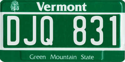 VT license plate DJQ831