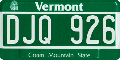 VT license plate DJQ926