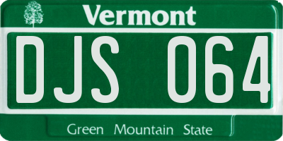 VT license plate DJS064