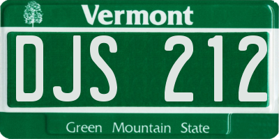 VT license plate DJS212