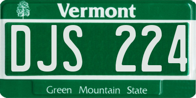 VT license plate DJS224