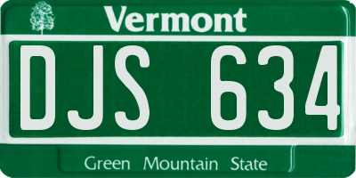 VT license plate DJS634