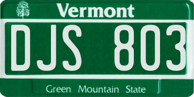 VT license plate DJS803