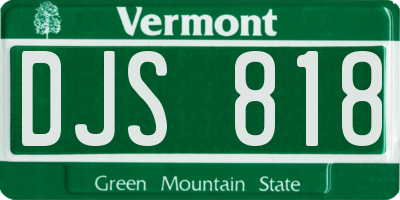 VT license plate DJS818
